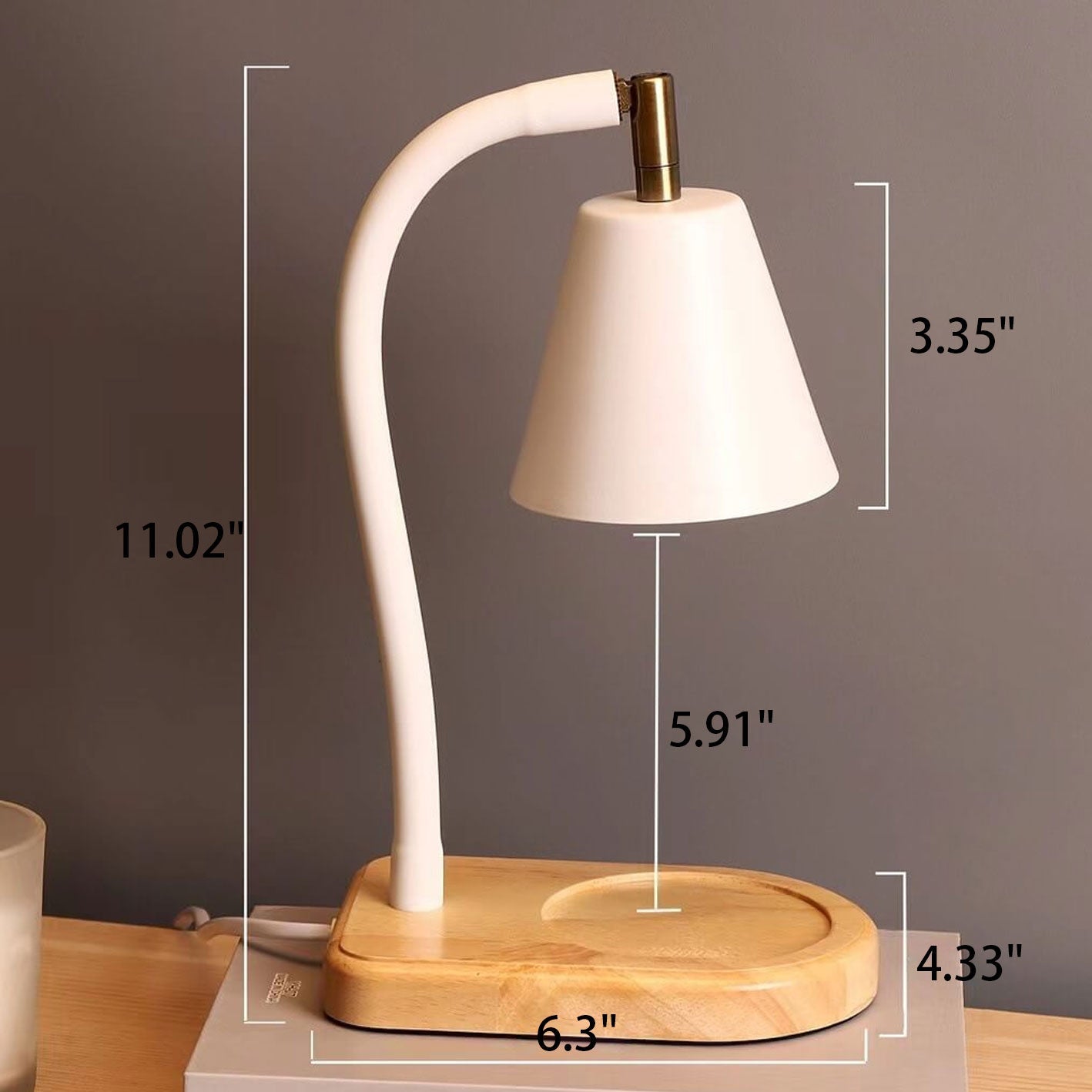 Nordic Simple Cone Log Base 1-Light Melting Wax Table Lamp