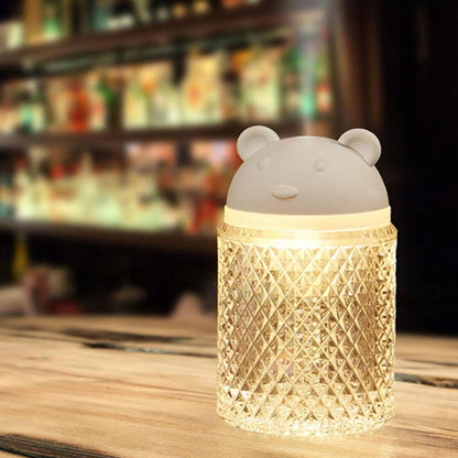 Modern Minimalist Bear Crystal Acrylic Air Spray Humidifying Colorful Night Light