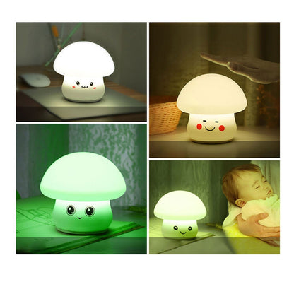 Creative Cartoon Mushroom Silicone Night Light LED Table Lamp