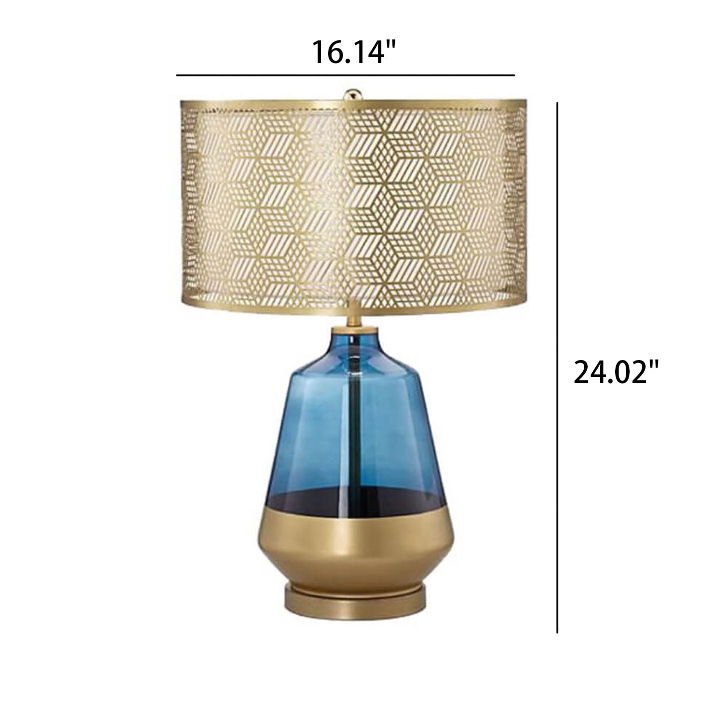 Creative Blue Transparent Lamp Body Hollow Pattern Lampshade Design 1-Light Table Lamp