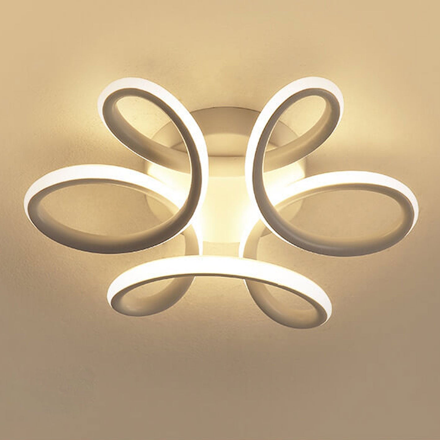 Modern Creative Curve Flower Shape LED Flush Mount Ceiling Light