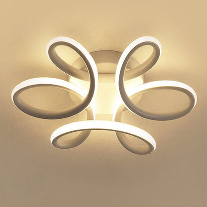 Modern Creative Curve Flower Shape LED Flush Mount Ceiling Light