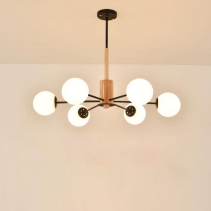 Nordic Creative Log Magic Bean Glass 6/8/12/18 Light Chandelier