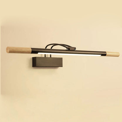 Nordic Solid Wood Curved Arm Long Vanity Light LED Wall Sconce Lamp