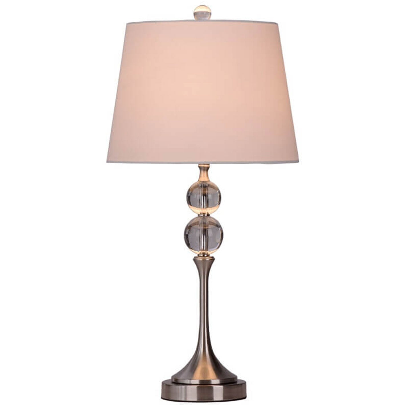Nordic Simple Double Bead Crystal Base Design 1-Light Table Lamp