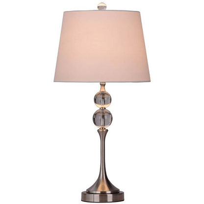Nordic Simple Double Bead Crystal Base Design 1-Light Table Lamp