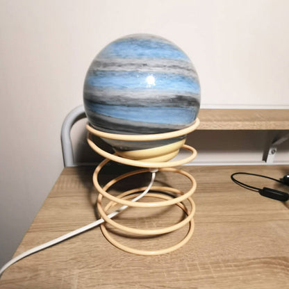 Nordic Creative Glass Ball Spring Base Design 1-Light Table Lamp
