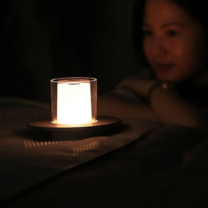 Modern Light Luxury Cylindrical LED Candlestick Night Light Table Lamp