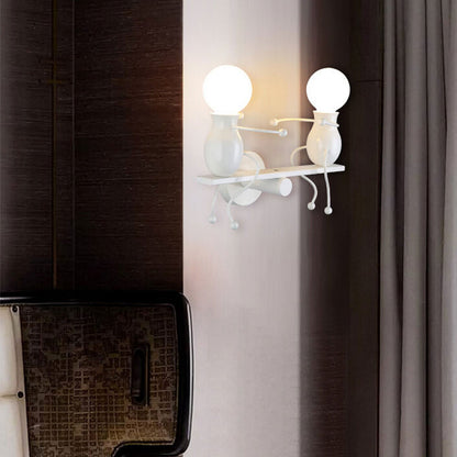 Modern Creative Two Little People 2-Light Wall Sconce Lamp