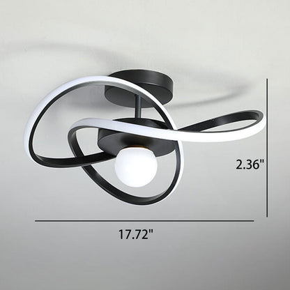 Nordic Modern Simple Streamer Surround Design LED Semi-Flush Mount Light
