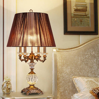 European Light Luxury Zinc Alloy Crystal 1-Light Table Lamp