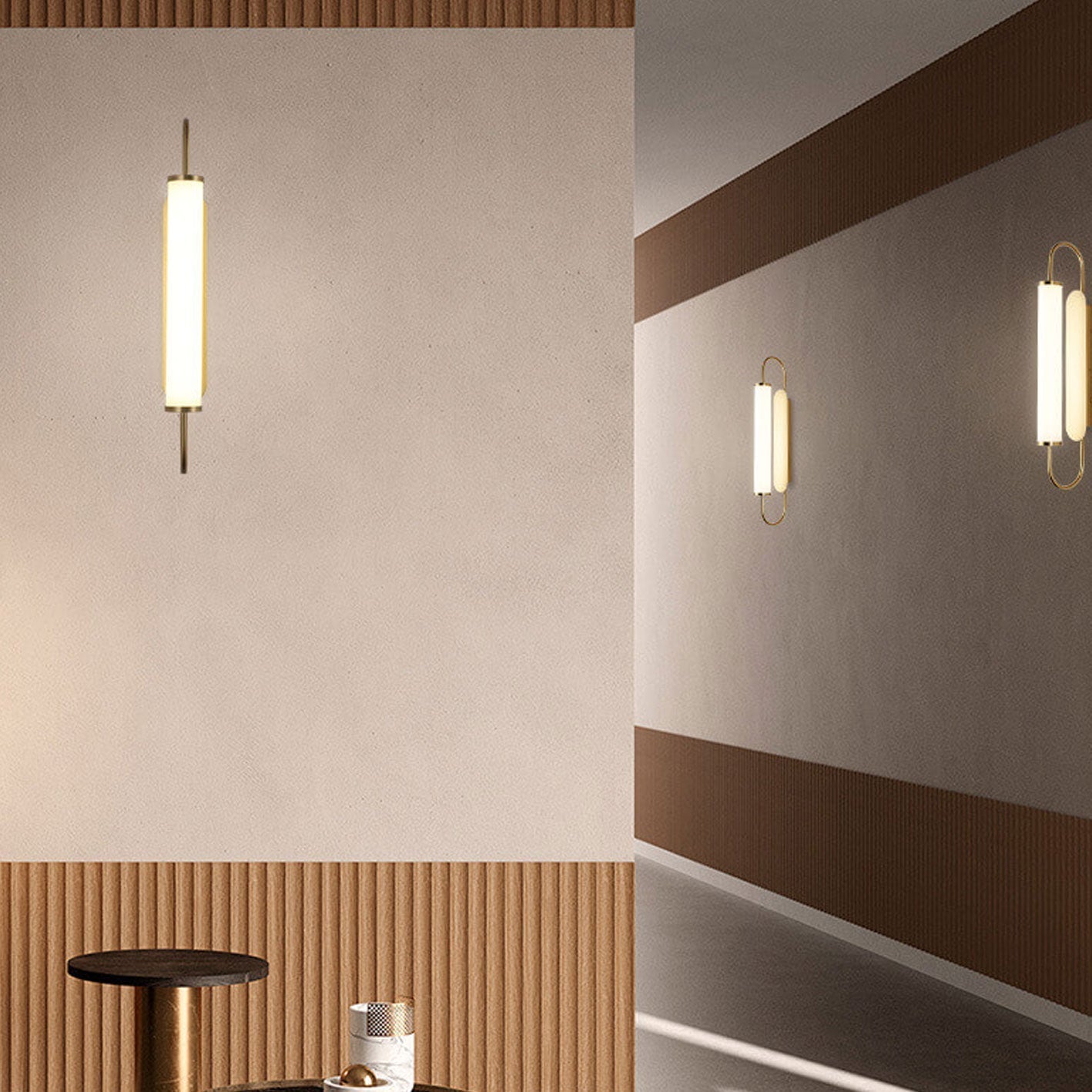Modern Light Luxury Column Curved Arm LED Wall Sconce Lamp