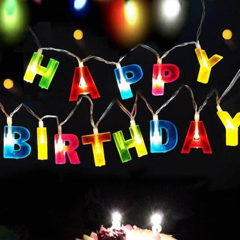 Happy Birthday LED Colorful Letters Birthday Party Decoration Strings Light
