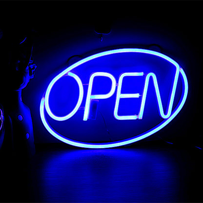 Modern Art Deco Waterproof PS OPEN LED Outdoor Hanging Neon Wall Sconce Lamp For Dining Room