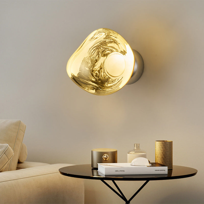 Modern Art Deco Lava Ball Acrylic Hardware LED Wall Sconce Lamp For Living Room