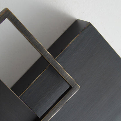 Modern Mid-century All Copper Rectangular Geometric LED Wall Sconce Lamp For Bedside