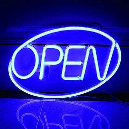 Modern Art Deco Waterproof PS OPEN LED Outdoor Hanging Neon Wall Sconce Lamp For Dining Room