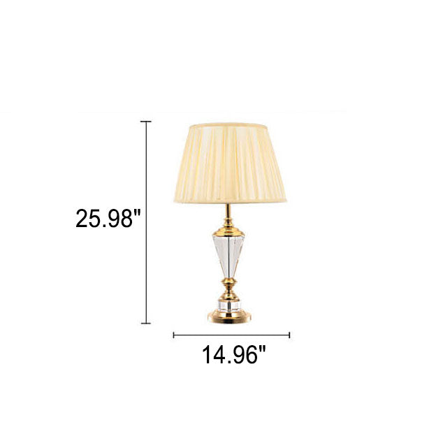 European-style Simple Crystal Fabric 1-Light Table Lamp