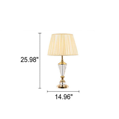European-style Simple Crystal Fabric 1-Light Table Lamp