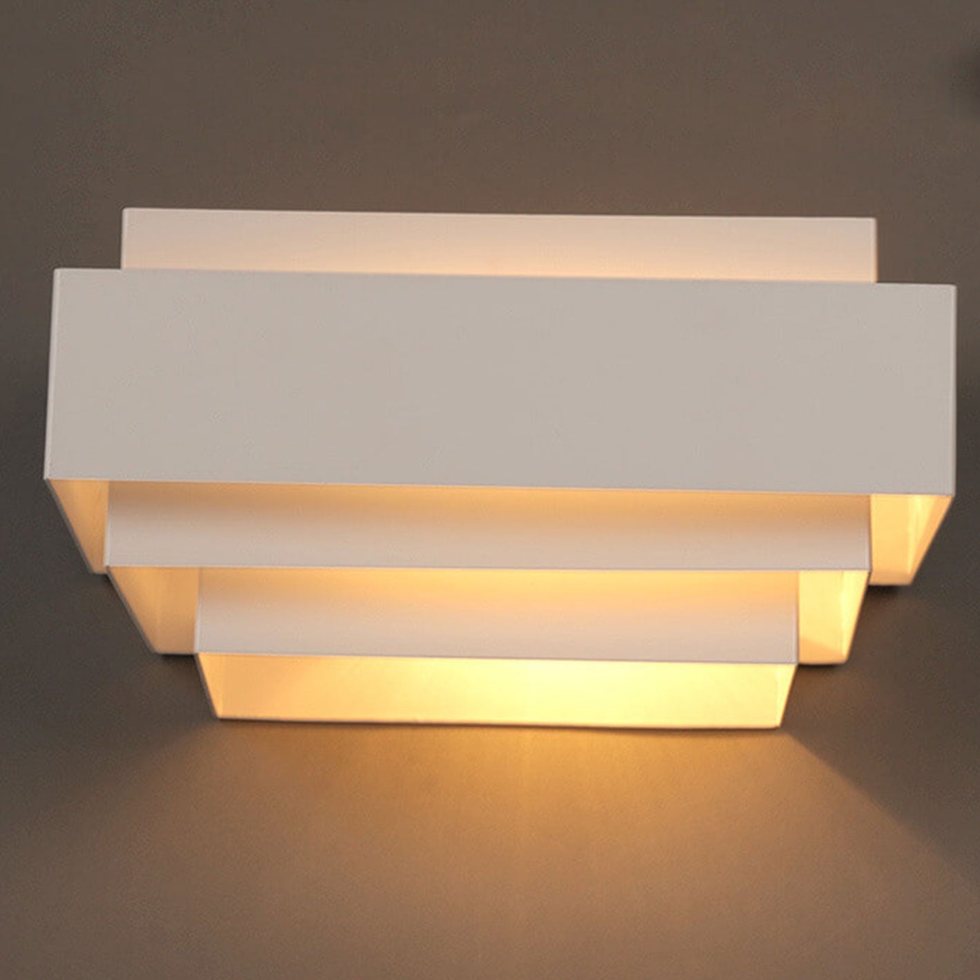 Modern Square Geometric Cascade Iron 1-Light Wall Sconce Lamp