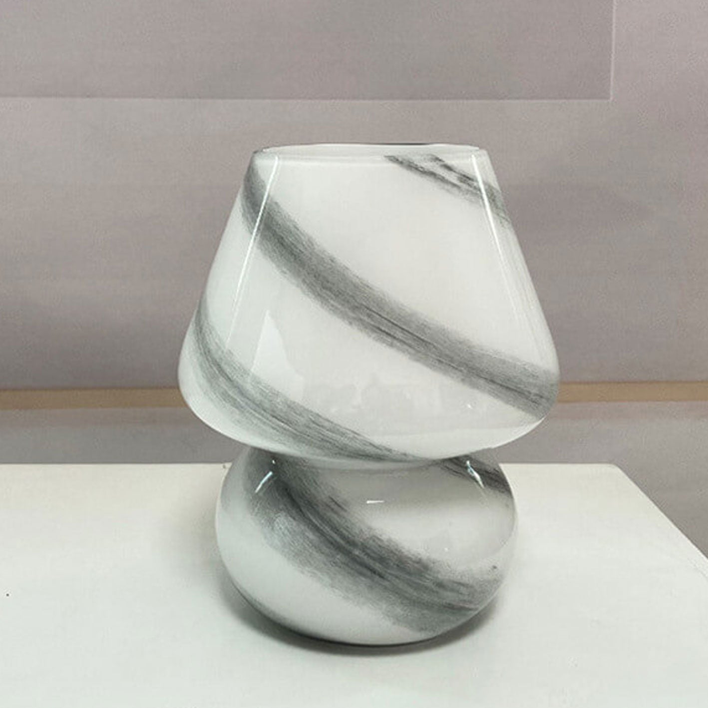 Creative Handmade Glass Planet Design Mushroom 1-Light Table Lamp
