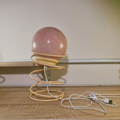 Nordic Creative Glass Ball Spring Base Design 1-Light Table Lamp