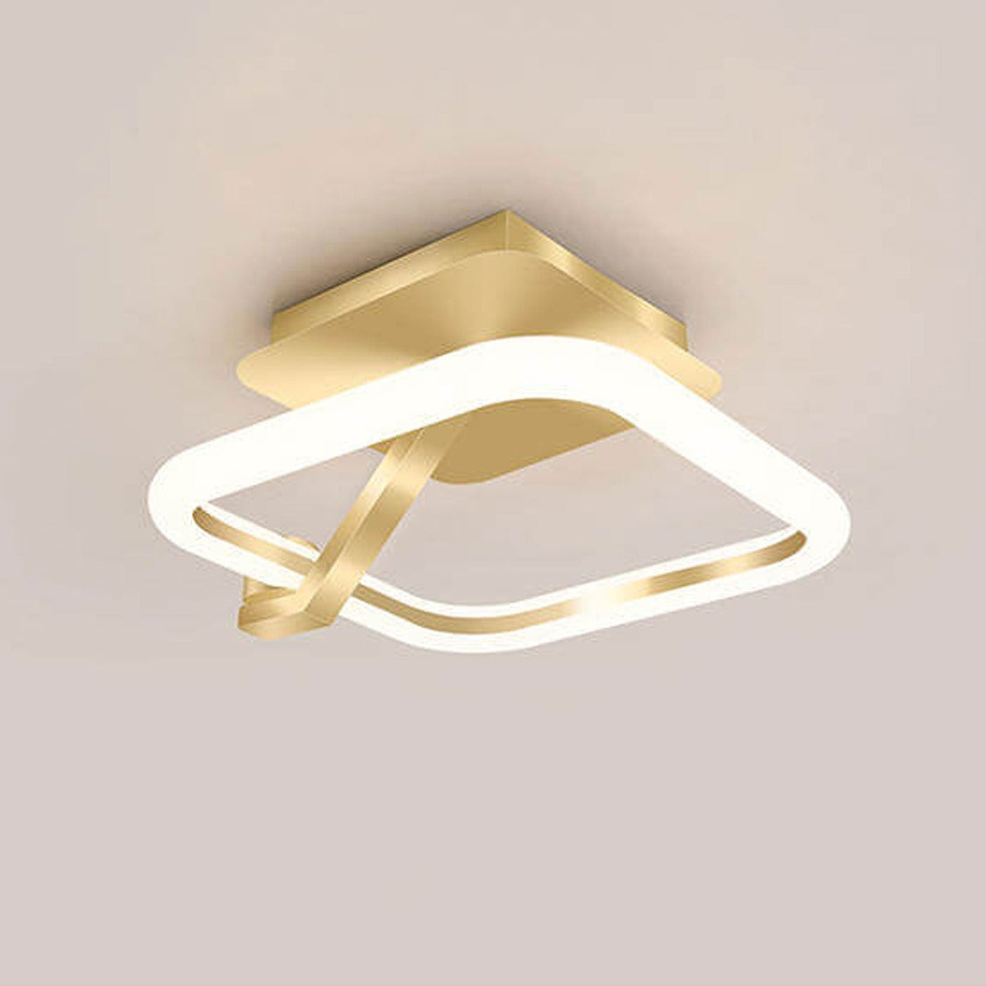 Modern Light Luxury Square Round Acrylic LED Semi-Flush Mount Ceiling Light