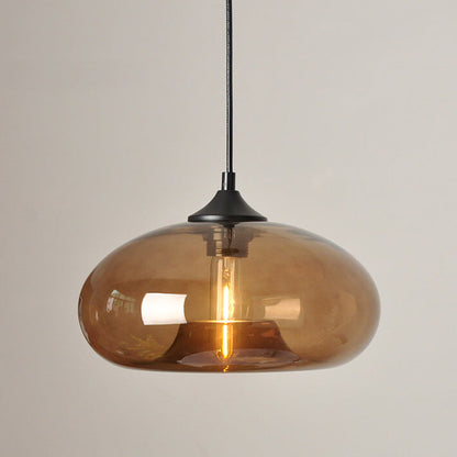 Creative Colored Glass Oval 1-Light Pendant Light
