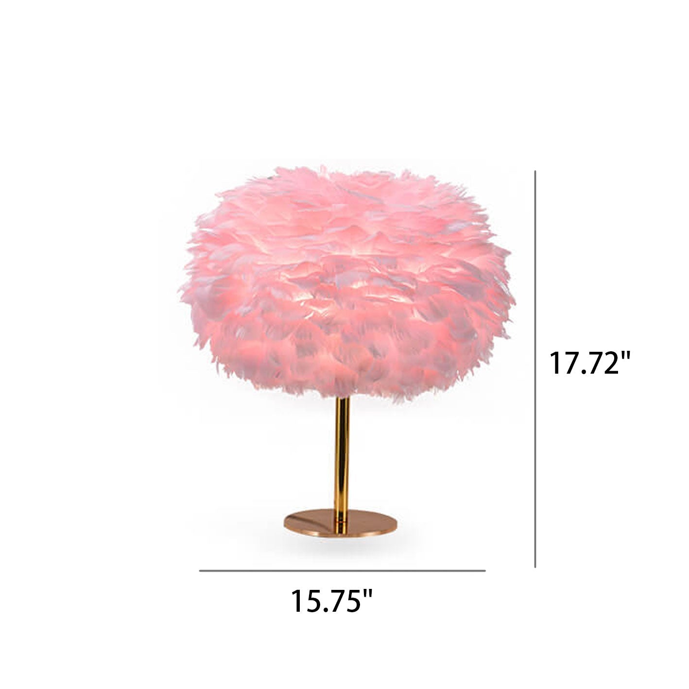 Nordic Goose Feather Round Iron Base 1-Light Table Lamp