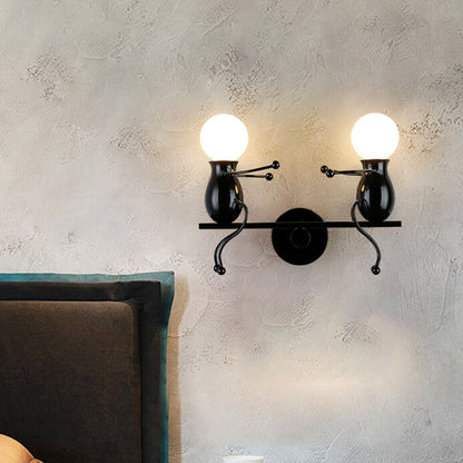 Modern Creative Two Little People 2-Light Wall Sconce Lamp