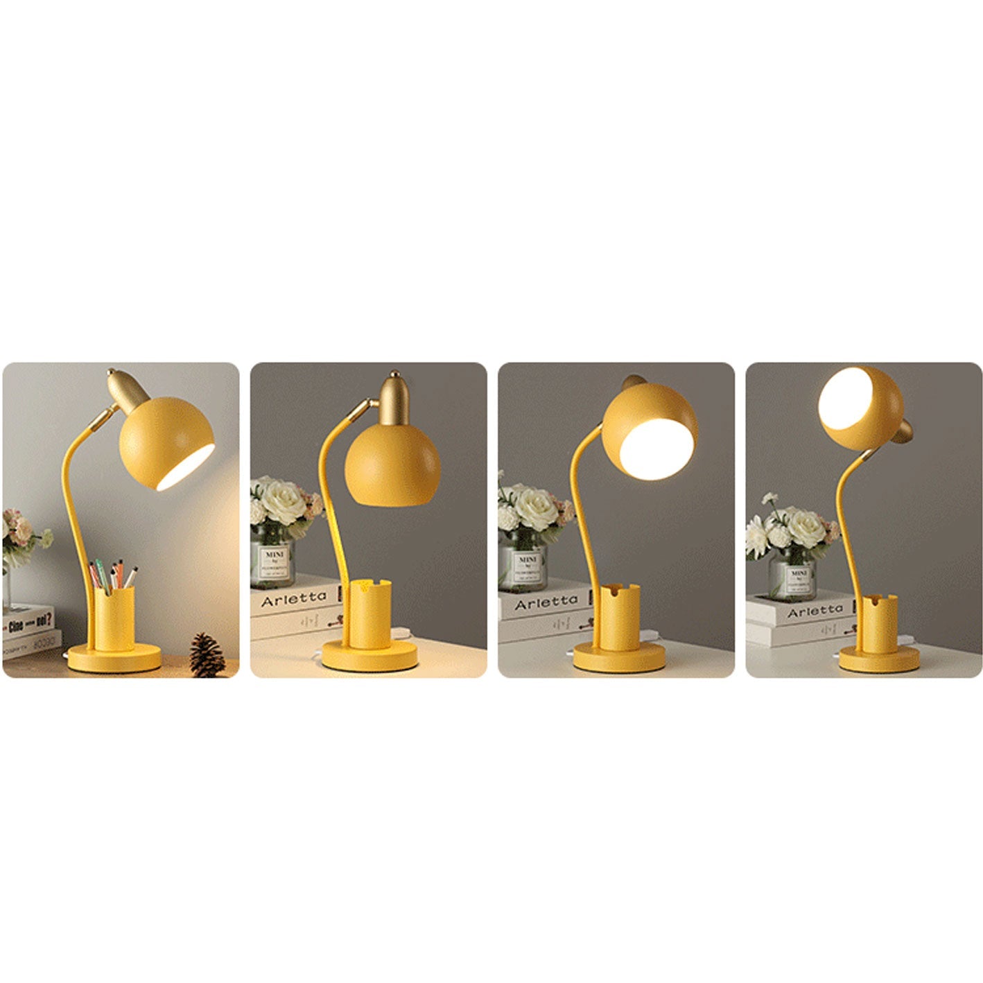 Simple Solid Color Student With Pen Barrel 1-Light Table Lamp