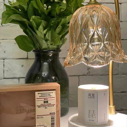 Modern Suzutan Glass Marble Base 1-Light Melting Wax Table Lamp