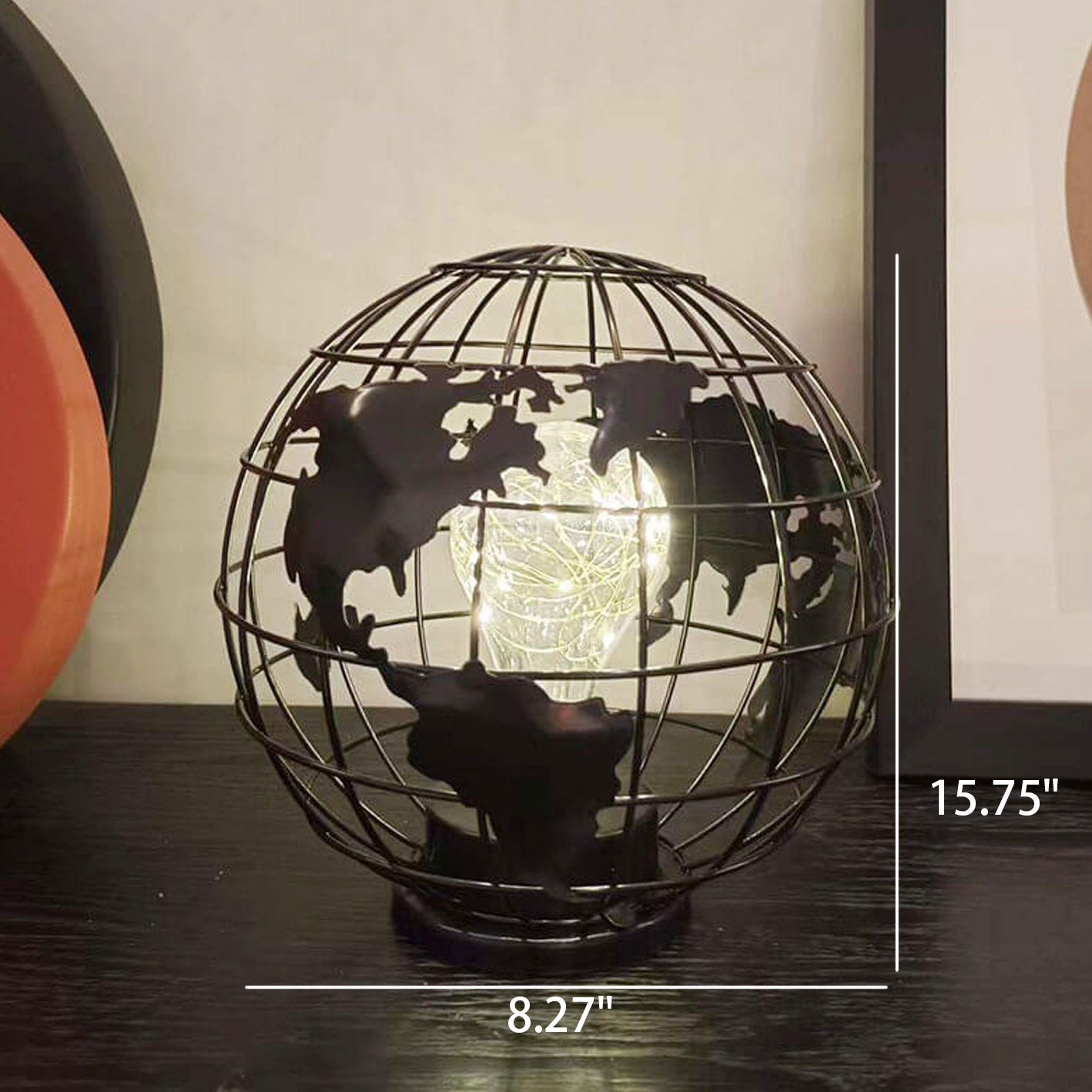 Creative Earth Iron LED Night Light Decorative Table Lamp