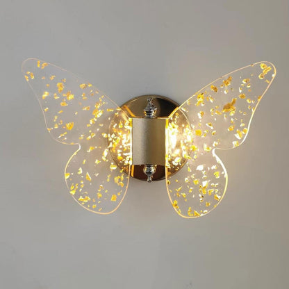 Modern Creative Gold Foil Acrylic Butterfly LED Wall Sconce Lamp