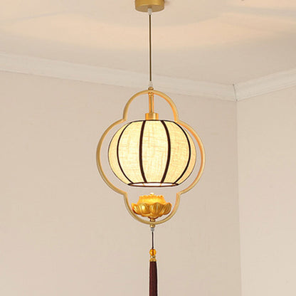 Chinese Retro Light Luxury Wrought Iron 1-Light Pendant Light