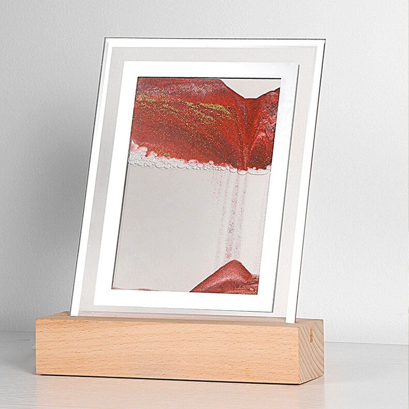 Creative Quicksand Square  LED Night Light Decorative Table Lamp