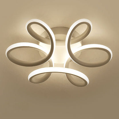 Modern Creative Curve Flower Shape LED Flush Mount Ceiling Light