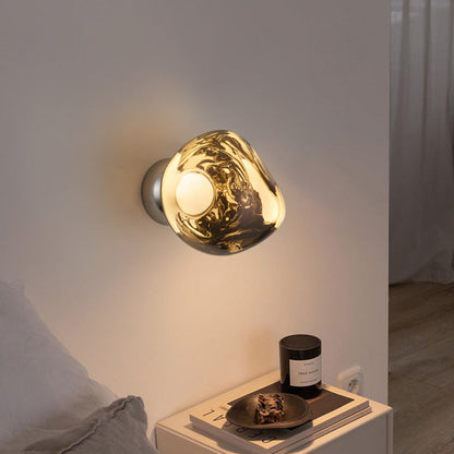 Modern Art Deco Lava Ball Acrylic Hardware LED Wall Sconce Lamp For Living Room