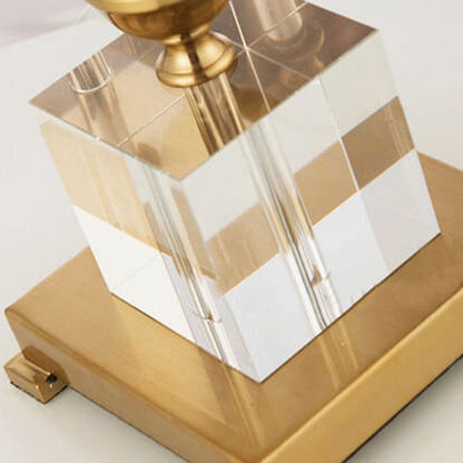 Modern Light Luxury Fabric Crystal Flower Creative Base 1-Light Table Lamp