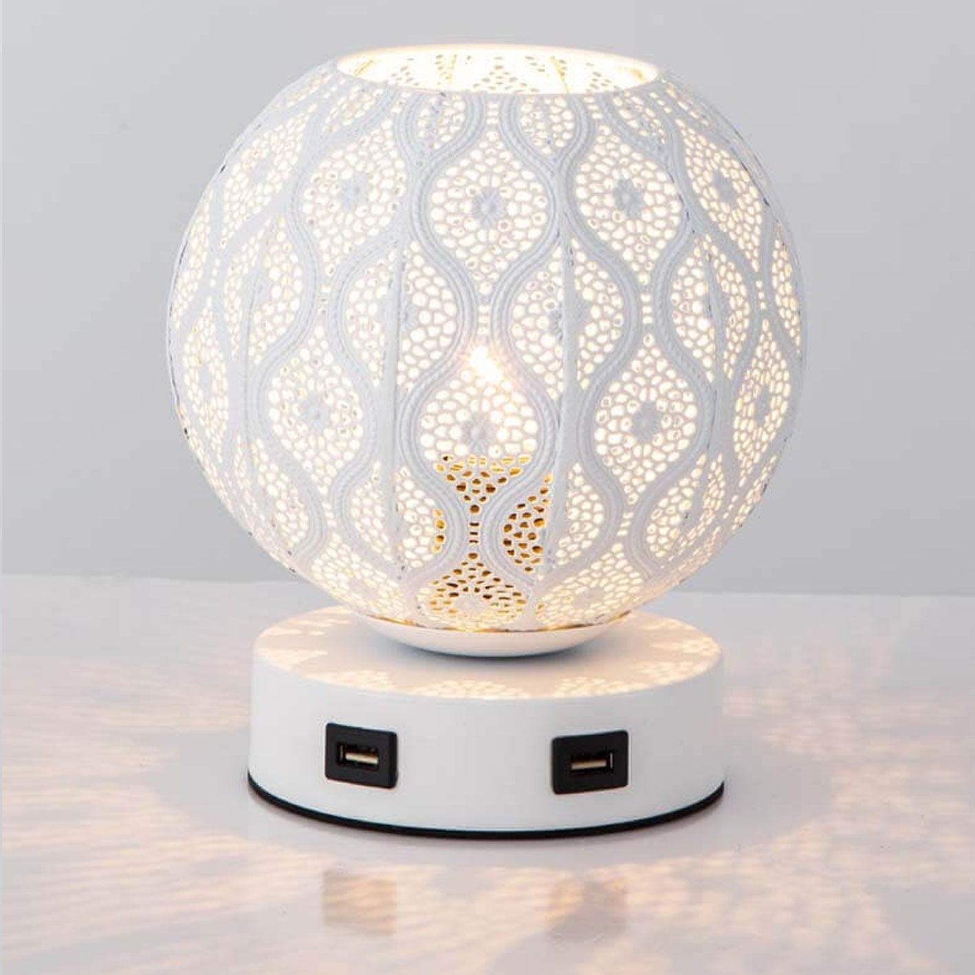 Creative Spherical Metal Projection 1-Light Decorative Table Lamp