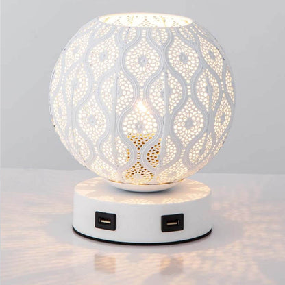 Creative Spherical Metal Projection 1-Light Decorative Table Lamp