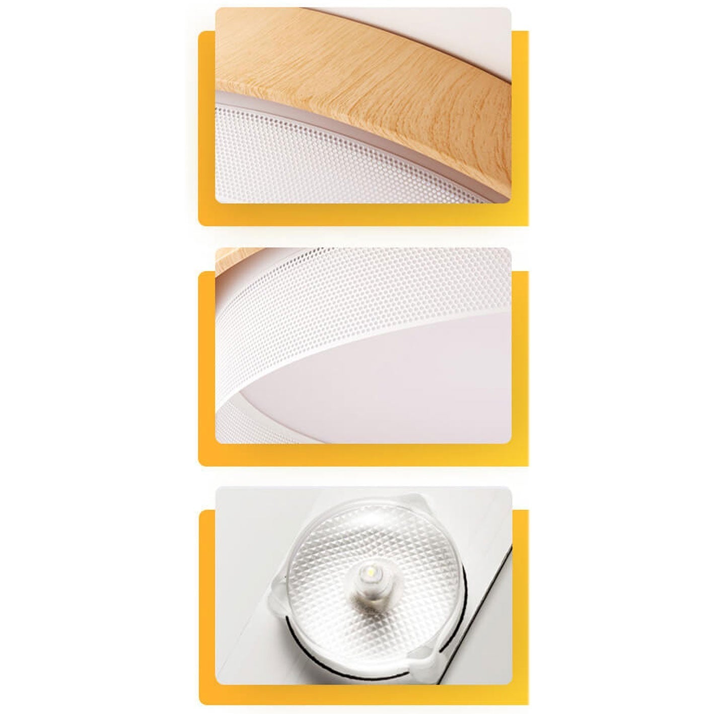 Nordic Wood Grain Rectangular/ Round LED Tatami Flush Mount Ceiling Light