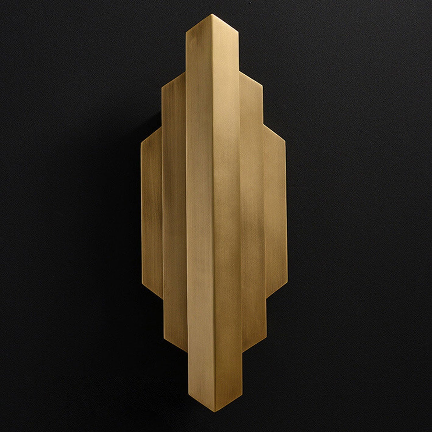 Modern Light Luxury Full Copper Symmetrical Graphic Design 1-Light Wall Sconce Lamp