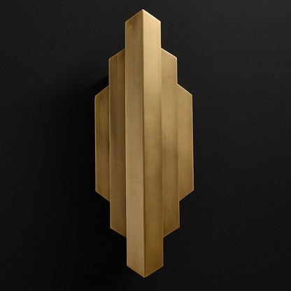 Modern Light Luxury Full Copper Symmetrical Graphic Design 1-Light Wall Sconce Lamp