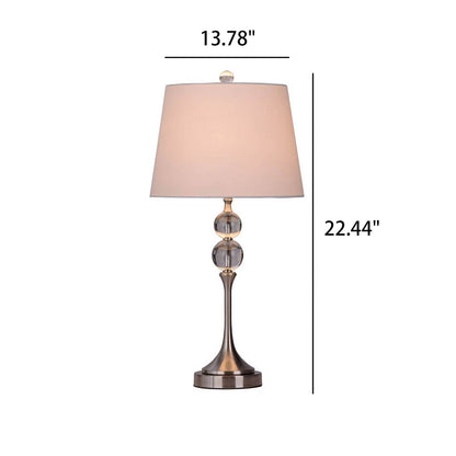 Nordic Simple Double Bead Crystal Base Design 1-Light Table Lamp