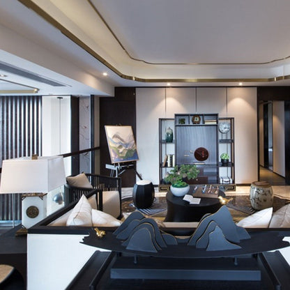 Chinese Light Luxury Lucite Copper 1-Light Table Lamp