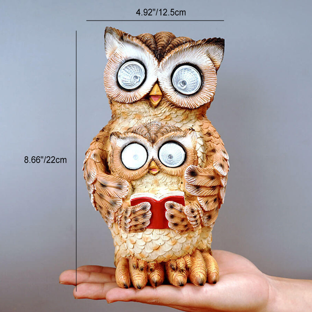 Modern Decorative Solar Owl Resin LED Night Light Table Lamp