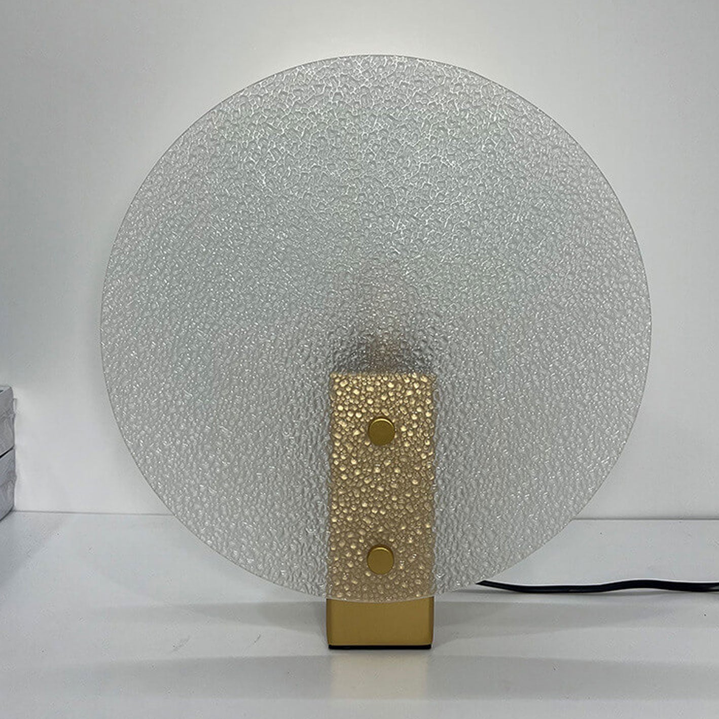 Modern Light Luxury Round Frosted Glass 1-Light Table Lamp