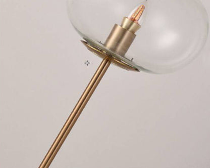 Modern Creative Glass Orb Marble Base 1-Light LED Table Lamp