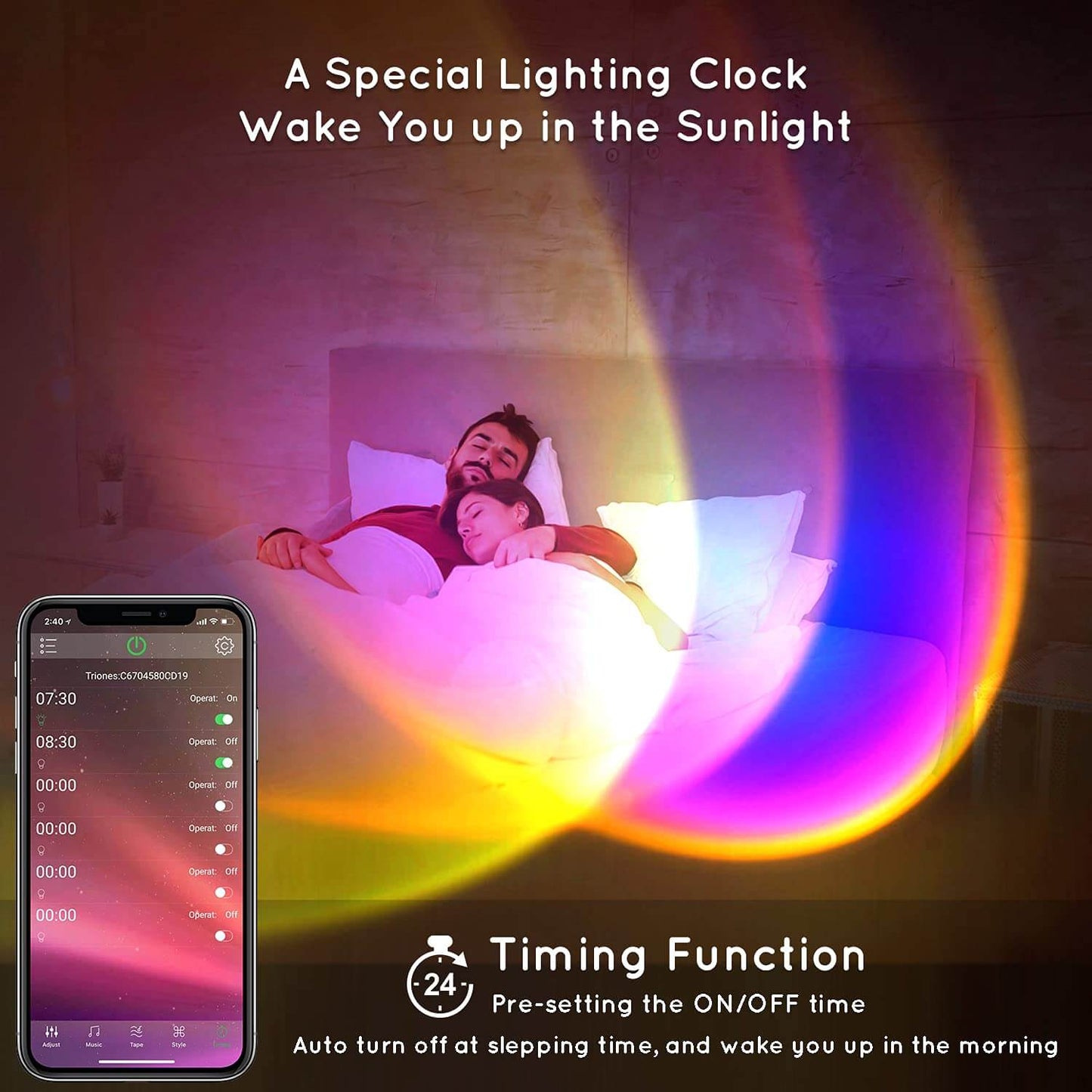 Sunset Lamp APP Control Sunset Projection Lamp 16 RGB 180 Degree Rotation Floor Lamps
